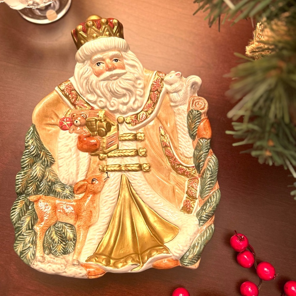EUC Vintage Fitz And Floyd Good King Wenceslas Canapé Serving Plate/Wall Hanging - Picture 6 of 6
